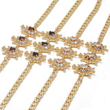 Oro Laminado Fancy Bracelet, Gold Filled Style Turtle Design, with Multicolor Cubic Zirconia, Polished, Golden Finish
