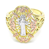 Oro Laminado Elegant Ring, Gold Filled Style San Benito Design, Polished, Tricolor
