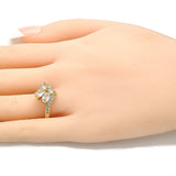 Oro Laminado Multi Stone Ring, Gold Filled Style Teardrop Design, with White Cubic Zirconia, Polished, Golden Finish