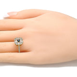 Oro Laminado Multi Stone Ring, Gold Filled Style with Black and White Cubic Zirconia, Polished, Golden Finish