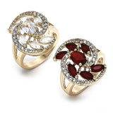 Oro Laminado Multi Stone Ring, Gold Filled Style with White Cubic Zirconia, Polished, Golden Finish