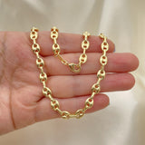 Oro Laminado Basic Necklace, Gold Filled Style Puff Mariner Design, Polished, Golden Finish