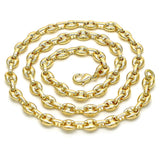Oro Laminado Basic Necklace, Gold Filled Style Puff Mariner Design, Polished, Golden Finish