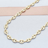 Oro Laminado Basic Necklace, Gold Filled Style Puff Mariner Design, Polished, Golden Finish