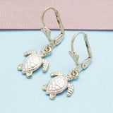 Oro Laminado Dangle Earring, Gold Filled Style Turtle Design, Polished, Tricolor