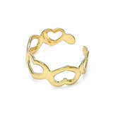 Oro Laminado Toe Ring, Gold Filled Style Heart Design, Polished, Golden Finish