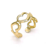 Oro Laminado Toe Ring, Gold Filled Style Heart Design, Polished, Golden Finish