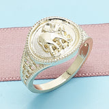 Oro Laminado Elegant Ring, Gold Filled Style Elephant Design, Polished, Golden Finish