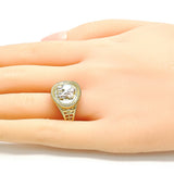 Oro Laminado Elegant Ring, Gold Filled Style Elephant Design, Polished, Tricolor