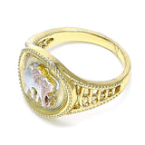 Oro Laminado Elegant Ring, Gold Filled Style Elephant Design, Polished, Tricolor