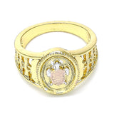 Oro Laminado Elegant Ring, Gold Filled Style Turtle Design, Polished, Tricolor