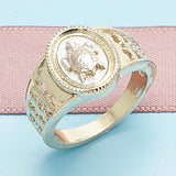 Oro Laminado Elegant Ring, Gold Filled Style Turtle Design, Polished, Tricolor