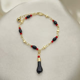 Oro Laminado Charm Bracelet, Gold Filled Style Polished, Golden Finish