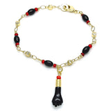 Oro Laminado Charm Bracelet, Gold Filled Style Polished, Golden Finish