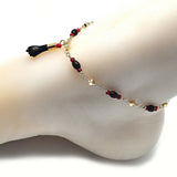 Oro Laminado Charm Anklet , Gold Filled Style Polished, Golden Finish