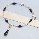 Oro Laminado Charm Anklet , Gold Filled Style Polished, Golden Finish