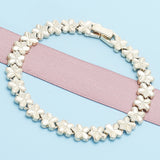 Oro Laminado Solid Bracelet, Gold Filled Style Butterfly Design, Diamond Cutting Finish, Golden Finish