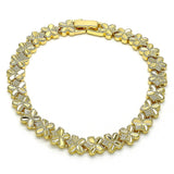 Oro Laminado Solid Bracelet, Gold Filled Style Butterfly Design, Diamond Cutting Finish, Golden Finish