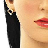 Oro Laminado Stud Earring, Gold Filled Style Polished, Golden Finish