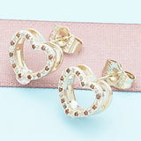 Oro Laminado Stud Earring, Gold Filled Style Polished, Golden Finish