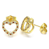 Oro Laminado Stud Earring, Gold Filled Style Polished, Golden Finish