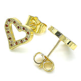 Oro Laminado Stud Earring, Gold Filled Style Polished, Golden Finish