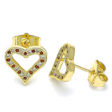 Oro Laminado Stud Earring, Gold Filled Style Polished, Golden Finish