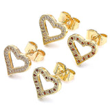 Oro Laminado Stud Earring, Gold Filled Style Polished, Golden Finish