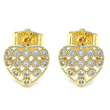Oro Laminado Stud Earring, Gold Filled Style Polished, Golden Finish