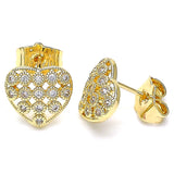 Oro Laminado Stud Earring, Gold Filled Style Polished, Golden Finish