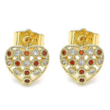 Oro Laminado Stud Earring, Gold Filled Style Polished, Golden Finish