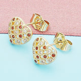 Oro Laminado Stud Earring, Gold Filled Style Polished, Golden Finish