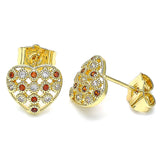 Oro Laminado Stud Earring, Gold Filled Style Polished, Golden Finish
