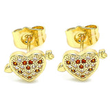 Oro Laminado Stud Earring, Gold Filled Style Polished, Golden Finish