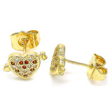 Oro Laminado Stud Earring, Gold Filled Style Polished, Golden Finish