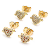 Oro Laminado Stud Earring, Gold Filled Style Polished, Golden Finish