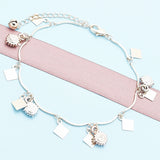 Oro Laminado Charm Anklet , Gold Filled Style Sun Design, Polished, Tricolor