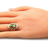 Oro Laminado Elegant Ring, Gold Filled Style San Judas Design, Polished, Tricolor