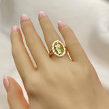 Oro Laminado Elegant Ring, Gold Filled Style San Judas Design, Polished, Tricolor