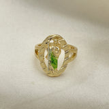 Oro Laminado Elegant Ring, Gold Filled Style San Judas Design, Polished, Tricolor