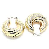 Oro Laminado Medium Hoop, Gold Filled Style Hollow Design, Brushed Finish, Golden Finish