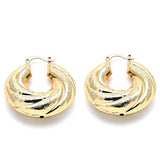Oro Laminado Medium Hoop, Gold Filled Style Hollow Design, Brushed Finish, Golden Finish