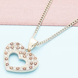 Oro Laminado Pendant Necklace, Gold Filled Style Heart Design, with Garnet and White Micro Pave, Polished, Golden Finish