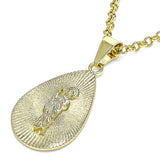 Oro Laminado Religious Pendant, Gold Filled Style San Judas Design, Polished, Golden Finish