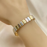 Oro Laminado Fancy Bracelet, Gold Filled Style Polished, Tricolor