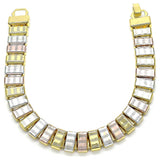 Oro Laminado Fancy Bracelet, Gold Filled Style Polished, Tricolor