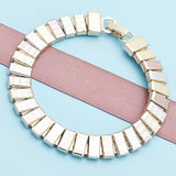 Oro Laminado Fancy Bracelet, Gold Filled Style Polished, Tricolor