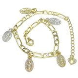 Oro Laminado Charm Bracelet, Gold Filled Style Guadalupe Design, Polished, Tricolor