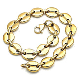Stainless Steel Basic Anklet, Puff Mariner Design, Polished, Golden Finish