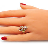 Oro Laminado Multi Stone Ring, Gold Filled Style with Multicolor Cubic Zirconia, Polished, Golden Finish